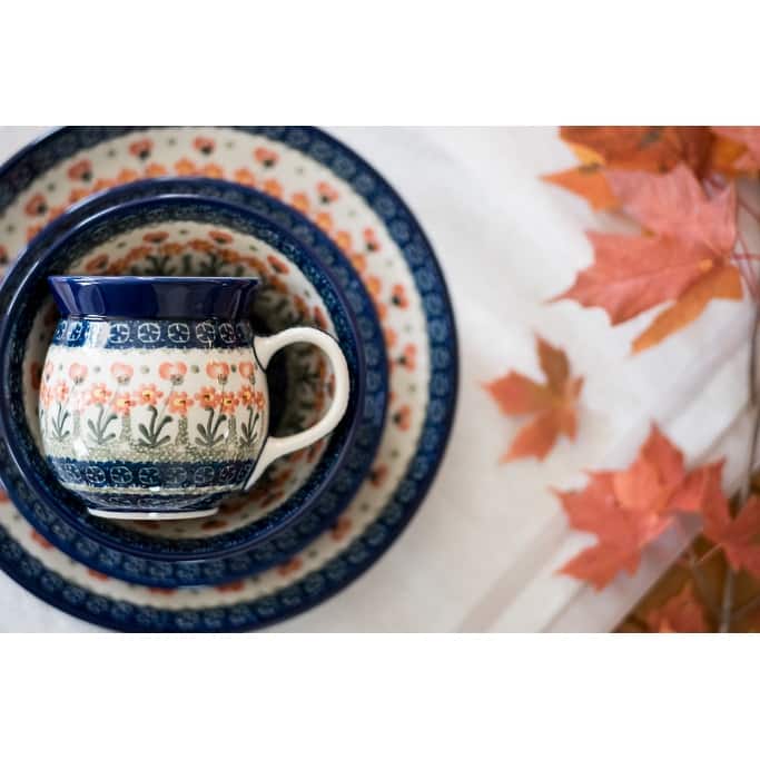 Blue Rose Polish Pottery Ceramika Artystyczna Bubble Mug