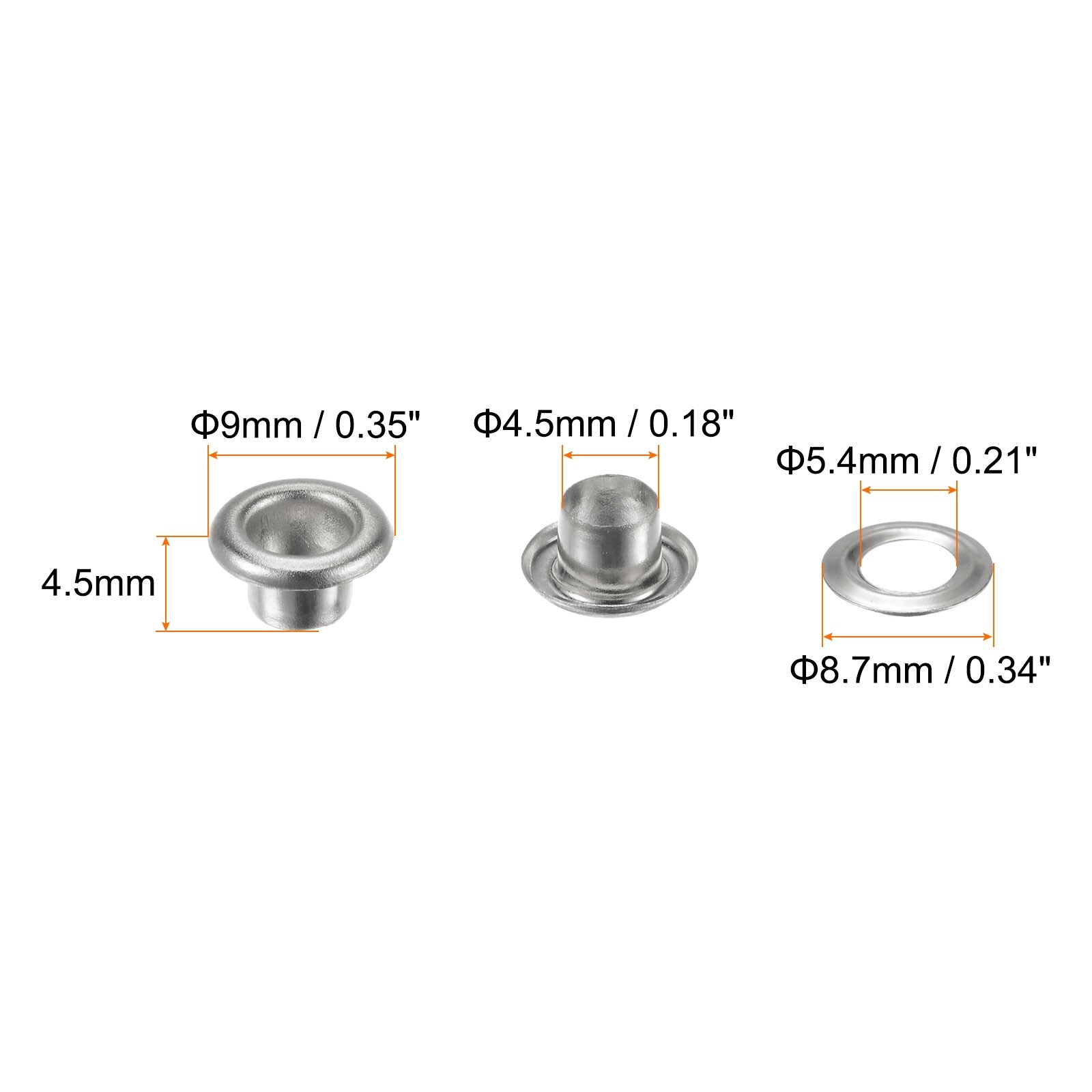 NOGIS 10 Pieces Grommet and 10 Pieces Washer Grommet Kit Finish