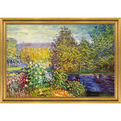 La Pastiche Corner of the Garden at Montgeron with Versailles Gold Queen Frame, 29" x 41"