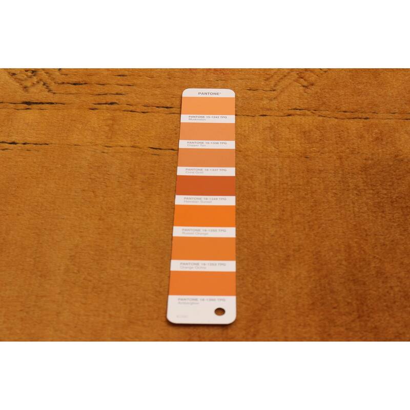 ECARPETGALLERY Hand-knotted Color Transition Light Orange Wool Rug - 6'4 x 9'10