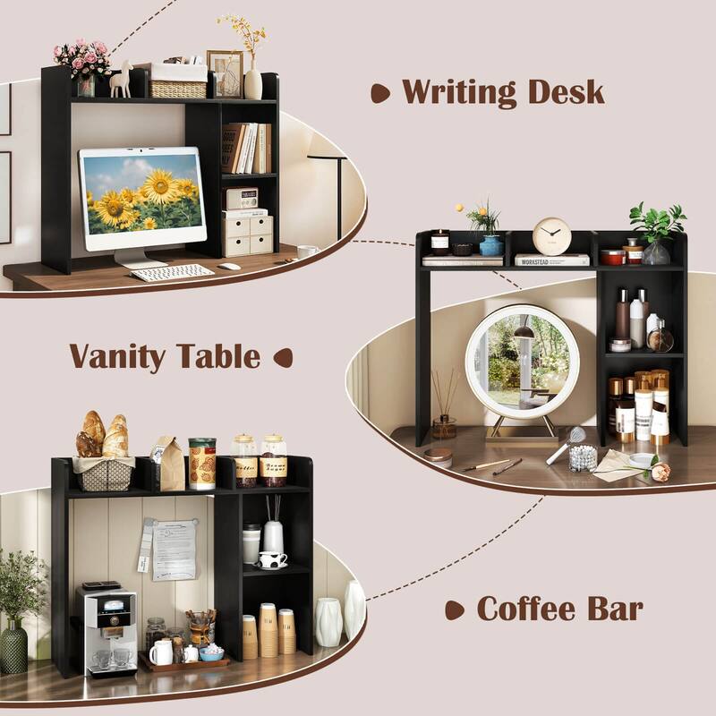 Costway Desk Bookshelf Desktop Storage Organizer Display Shelf Rack