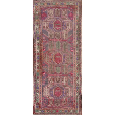 Over-Dyed Ardebil Persian Vintage Runner Rug Handmade Wool Carpet - 3'7"x 10'0"