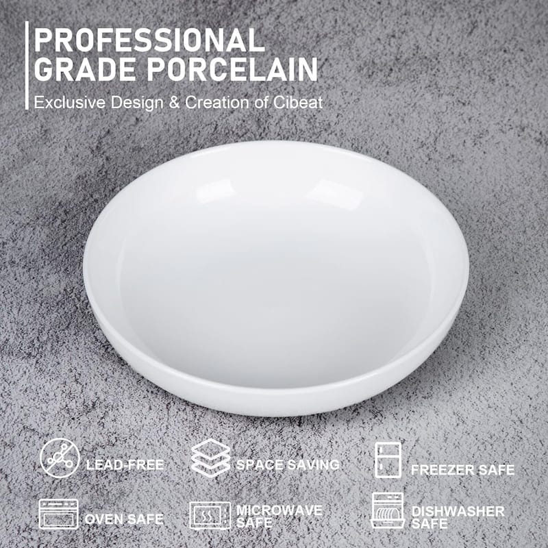 White Bowl Sets for Salad Soup Pasta Popcorn Fruits