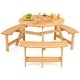 preview thumbnail 7 of 7, Kids Outdoor Wooden Picnic Table and Bench Set with Umbrella Hole-Natural - Multi