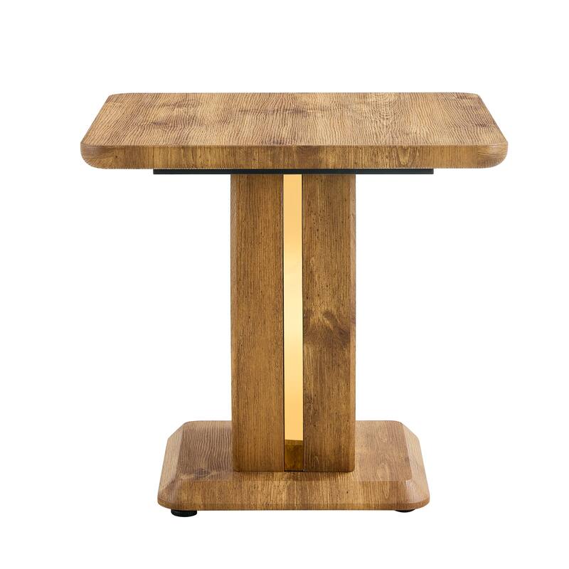 Minimalist Wood Texture Sticker-Patterned Mdf Square Coffee Table:Add A Quiet And Cozy Atmosphere To Your Home