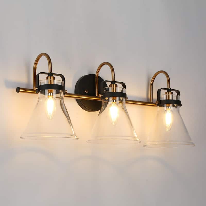Mutch Modern Farmhouse 3-light Bathroom Vanity Light Industrial Glass LED Dimmable Wall Sconce