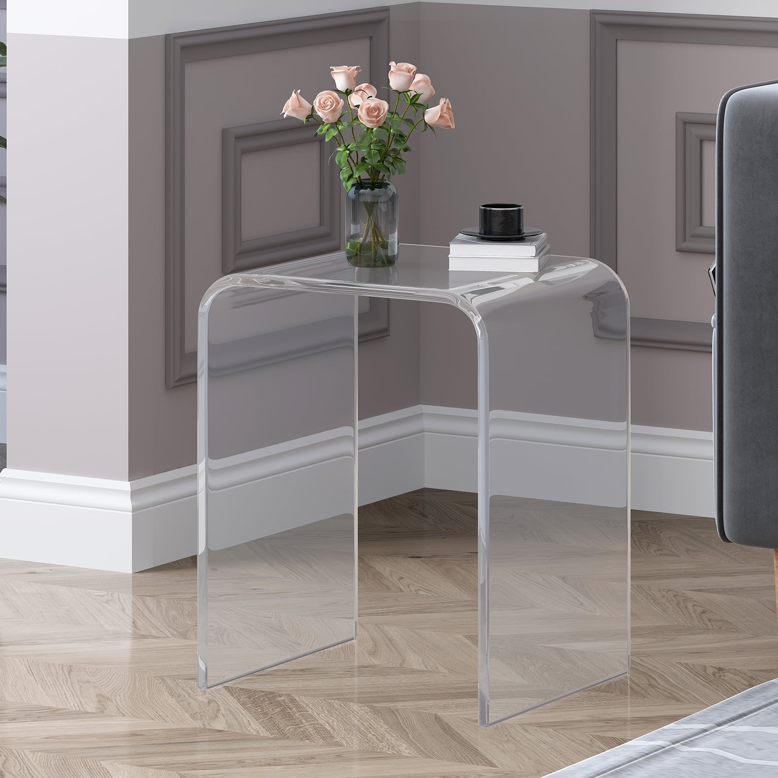 Acrylic narrow shop side table