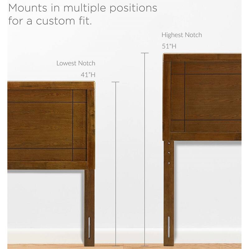 Viola Country Style Queen Size Walnut Wooden Headboard