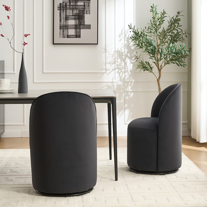Upholstered Swivel Barrel Chair Dining Chair Side Chair