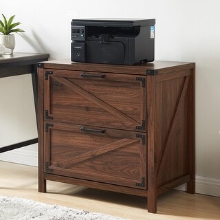 2 Drawer Farmhouse File Cabinet, Lateral Filing Cabinet for Home Office ...