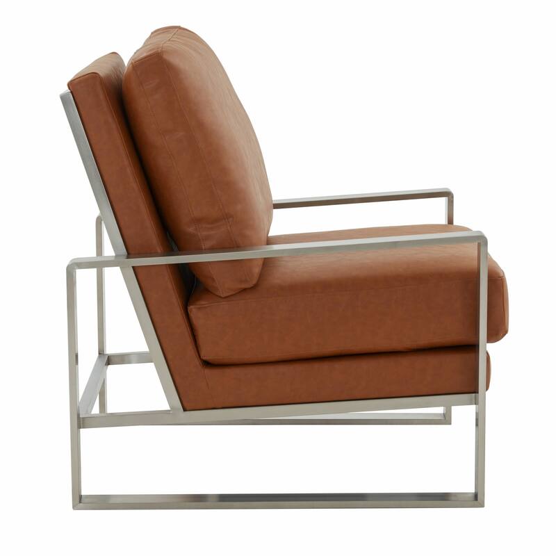 Jefferson Modern Velvet Accent Chair with Brushed Silver Frame, Plush Cushions, and Scratch-Resistant for Home or Office - 29.2