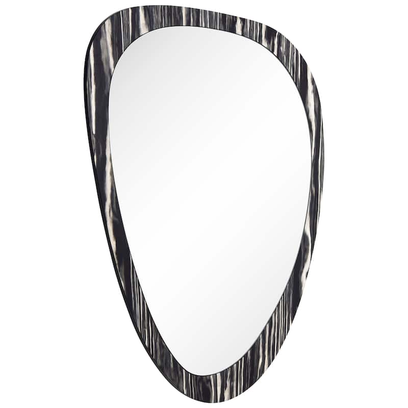 Contour Harmony Wall Mirror, 35"x27" Irregular Mirror on an Exotica Stained Veneer Frame - 35"x 27"x0.6"