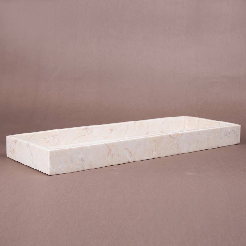 Creative Home Champagne Marble Vanity Tray - Beige