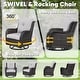 preview thumbnail 35 of 82, Gymojoy 3-Piece Rattan Wicker Rocking Swivel Chair Set with Table
