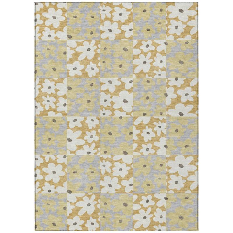 Machine Washable Indoor/ Outdoor Floral Krissy Chantille Rug