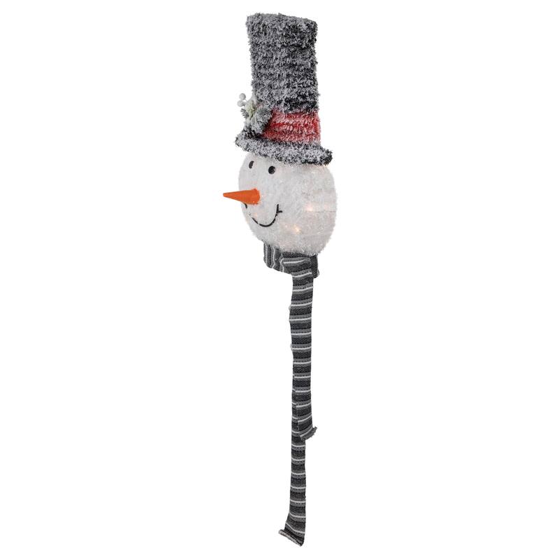 25" Lighted Snowman with Black Frosted Top Hat Christmas Tree Topper - 25