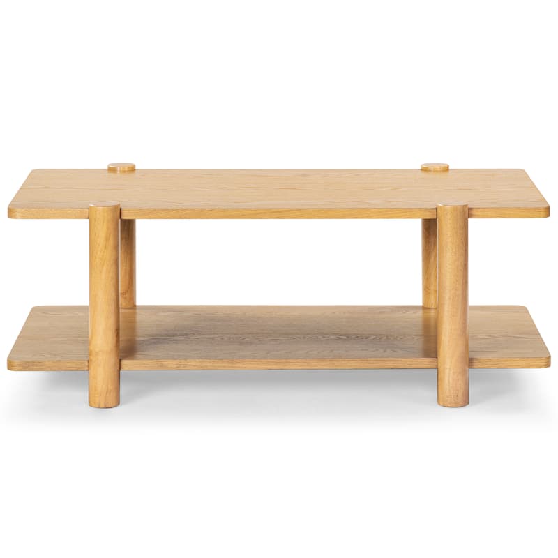 SAFAVIEH Couture Edisyn 2 Shelf Wood Coffee Table - 48"W x 27"D x 19"H - Natural
