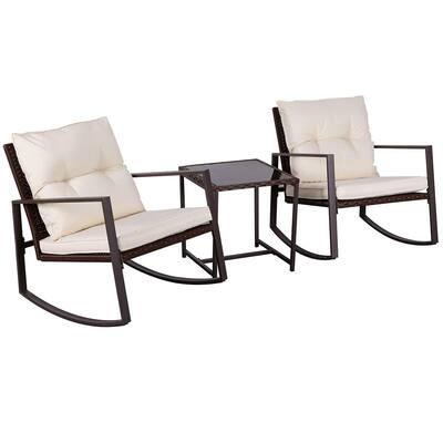Pheap Outdoor 3-piece Rocking Wicker Bistro Set by Havenside Home