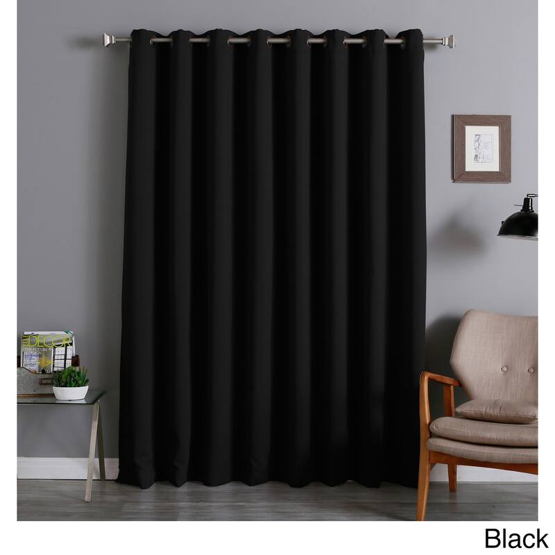 Aurora Home Extra-wide 100x84-inch Thermal Blackout Curtain Panel. - 100 x 84 - Black
