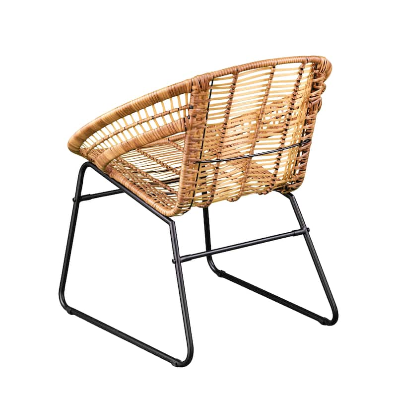 SEI Furniture Arti Contemporary All-Weather Natural Rattan 3-Piece Patio Bistro Set