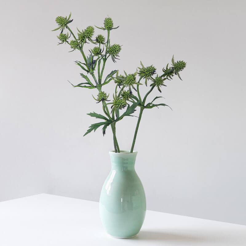 Thistle Artificial Floral Spray - 25" - Green