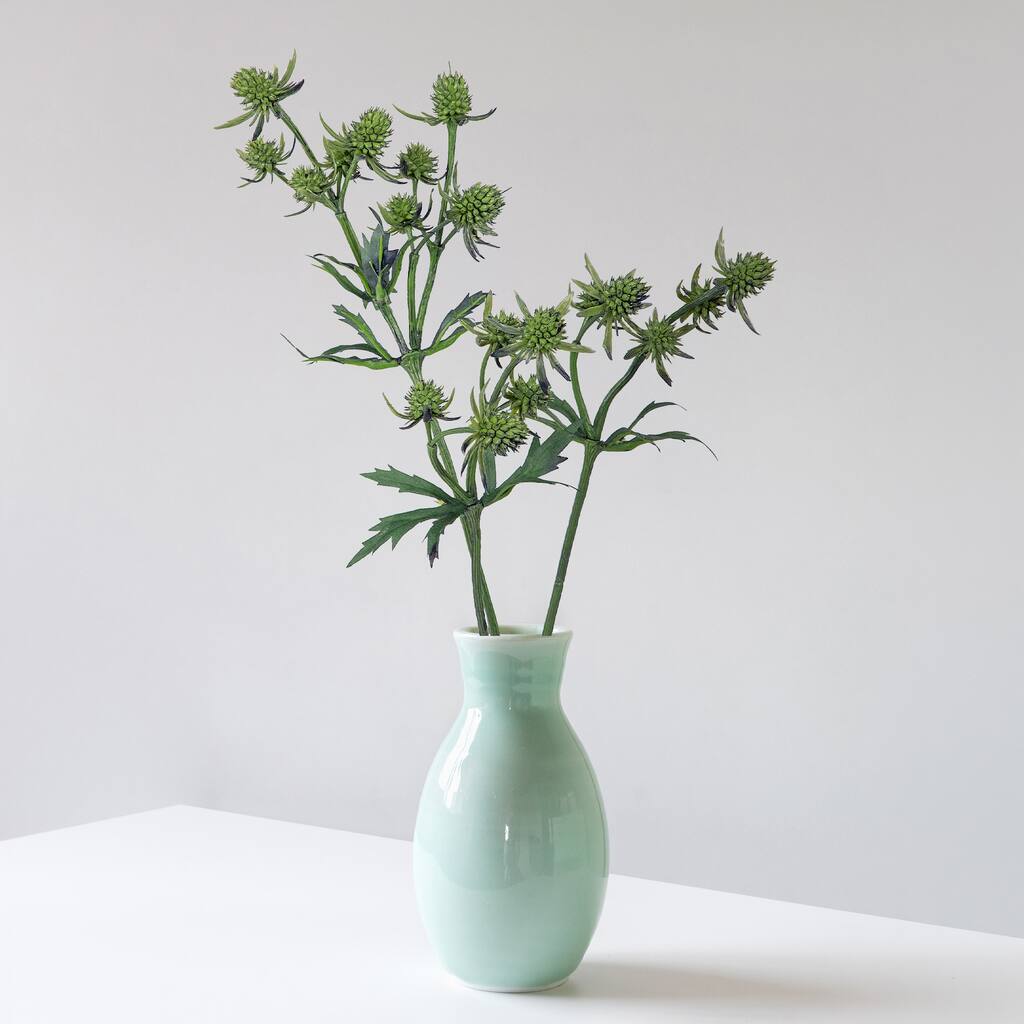 Thistle Artificial Floral Spray - 25" - Green