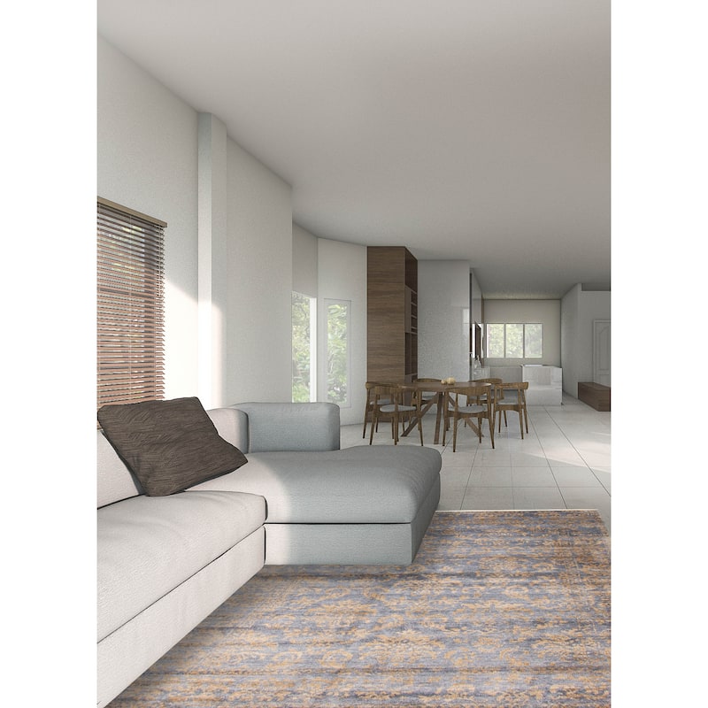 ECARPETGALLERY Hand-knotted Heritage Grey Silk Rug - 5'5 x 7'8