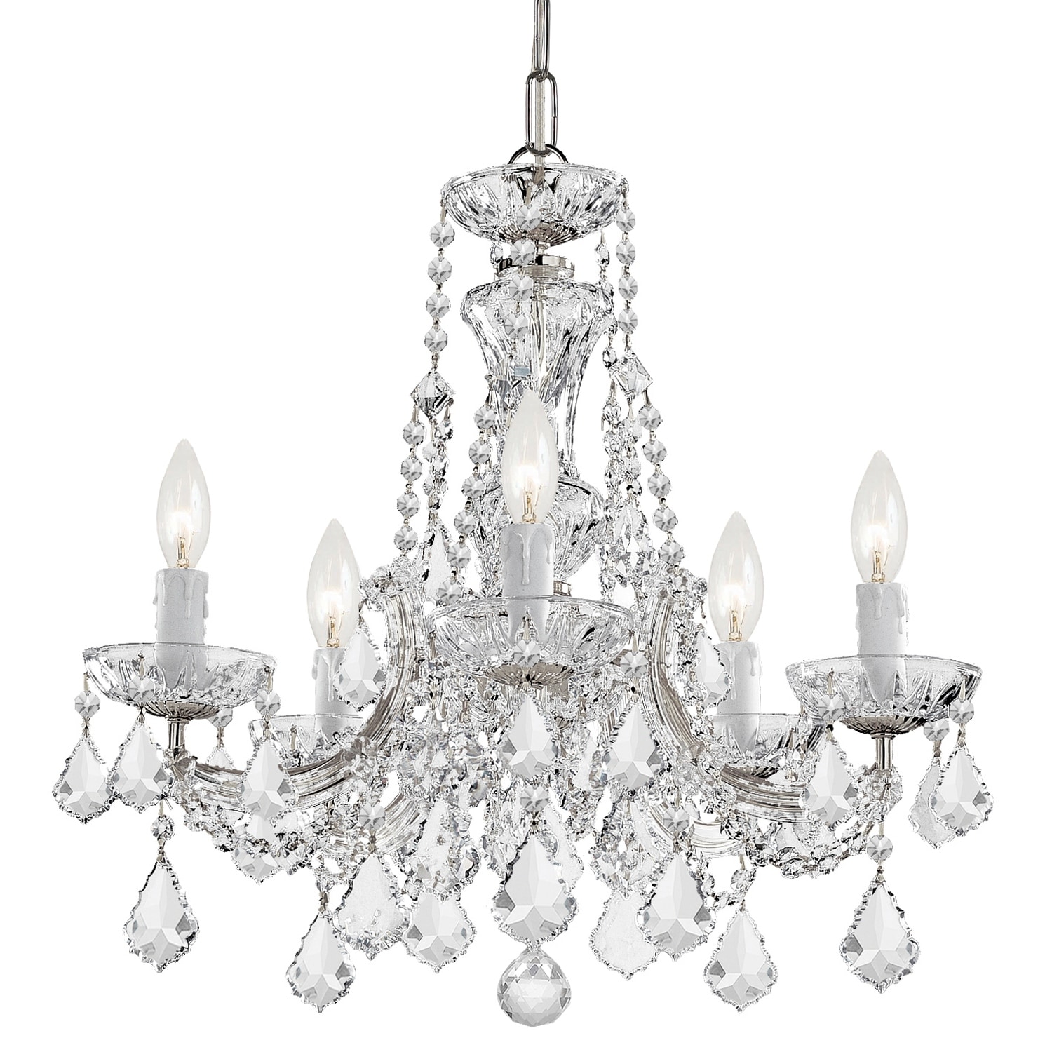 Maria Theresa 5 Light Spectra Crystal Chrome - 20'' W x 19'' H