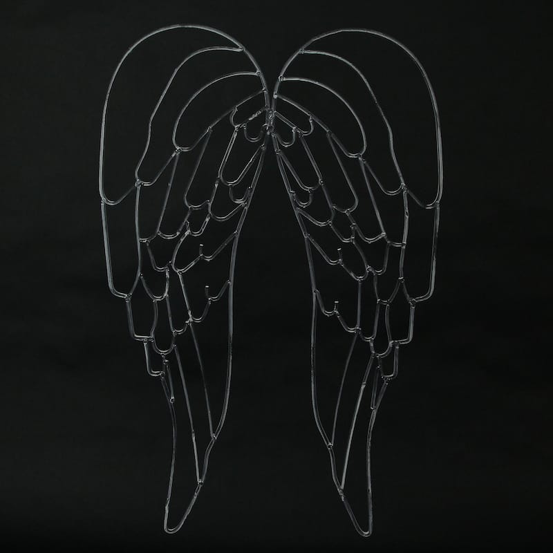 Metal Wire Art Angel Wings Wall Sculpture 25 Inch