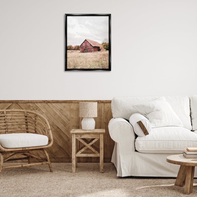Stupell Red Barn Country Terrain Framed Floater Canvas Wall Art Design By Susan Ball
