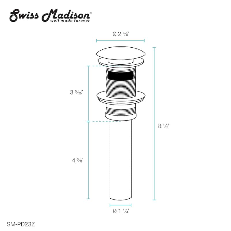 Swiss Madison Residential Pop Up Sink Drain 1.75 in Bronze