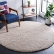 preview thumbnail 77 of 239, SAFAVIEH Santa Monica Shag Einara 2-inch Thick Area Rug 3' Round - Beige - Round
