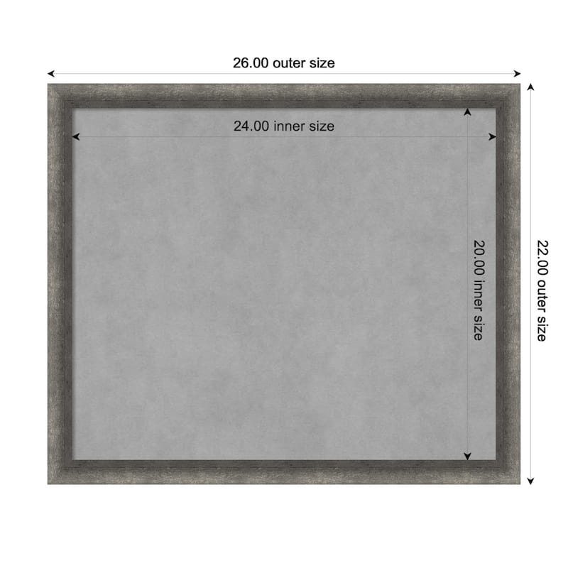 Amanti Art Burnished Concrete Narrow Framed Magnetic Board - Board Size 24x20