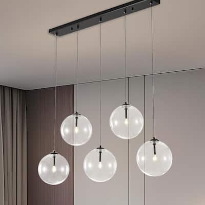 5 - Light Dimmable Kitchen Island Modern Linear Chandelier