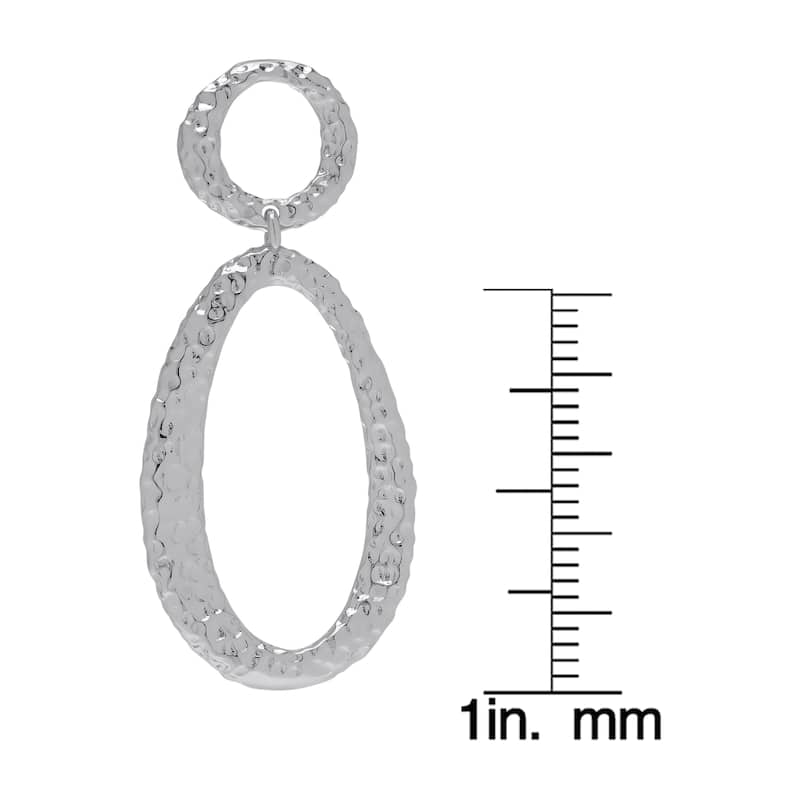 Victoria Townsend Silver Plated Oval Drop Stud Earring