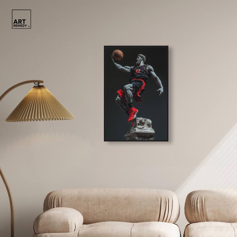 Basketball Sculpture Canvas by Art Remedy