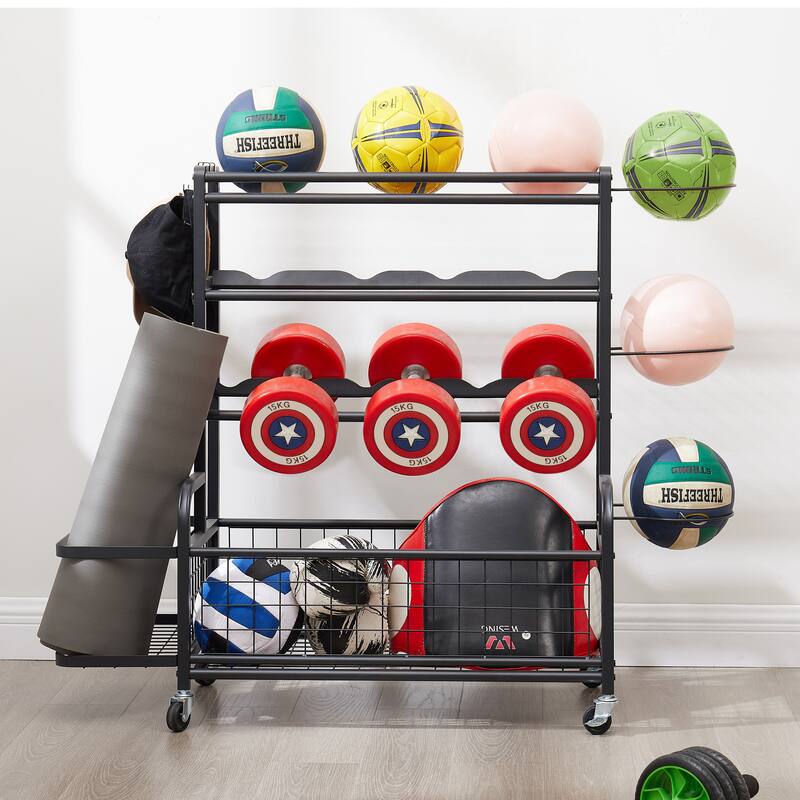 4-Tier Metal Storage Organizer With Rolling Wheels