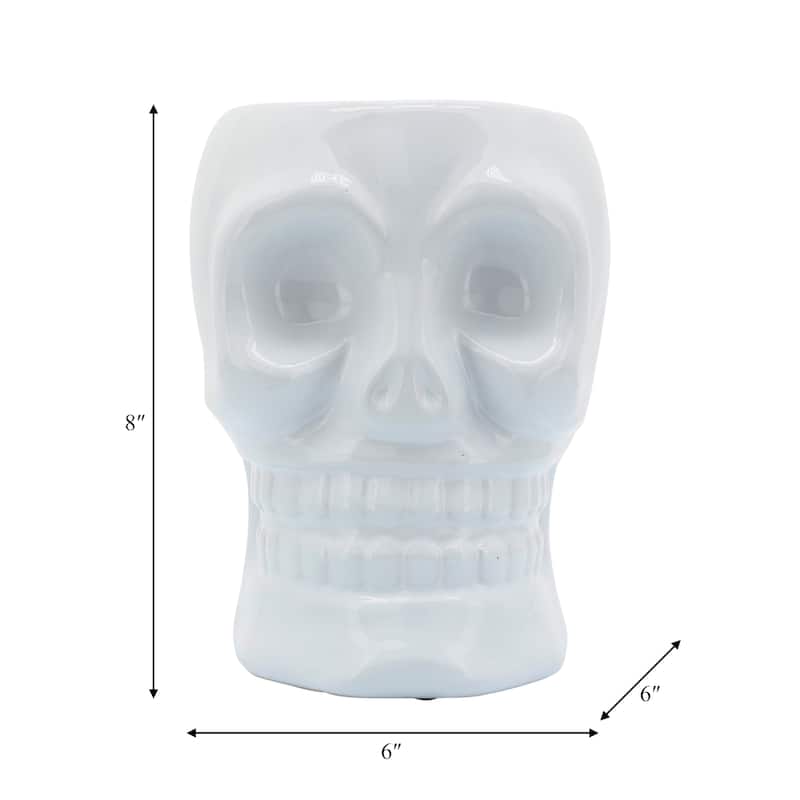 Decorative Ceramic Skull Table Vase