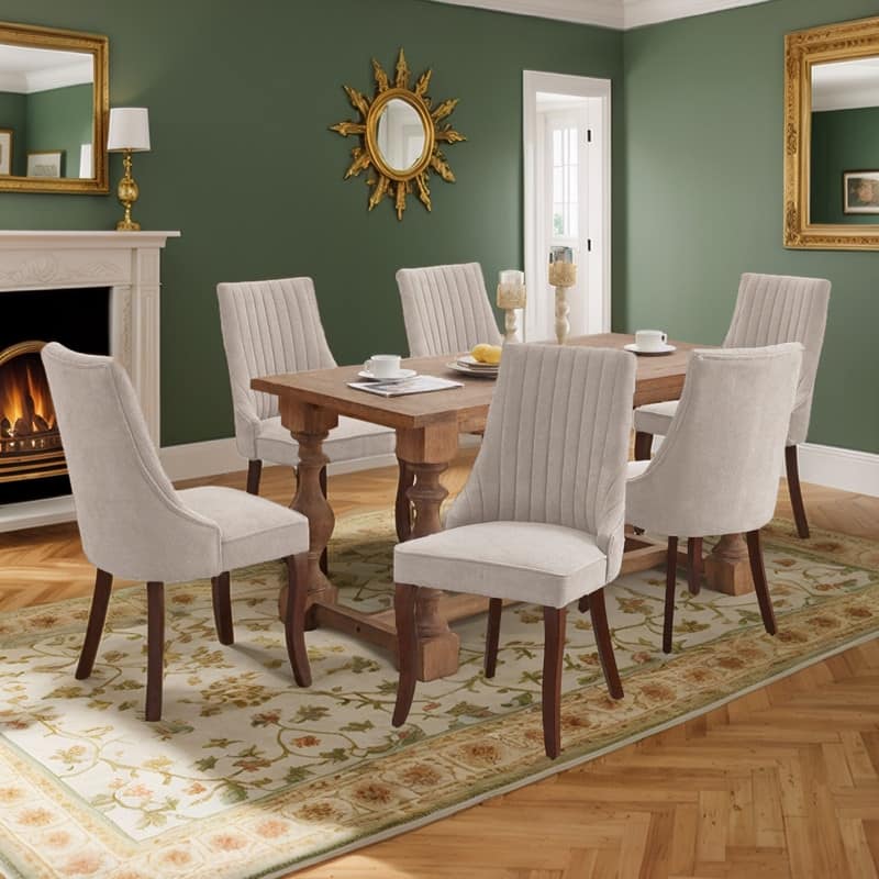 Comfy Fabric Upholstered Dining Chair (Set of 6)