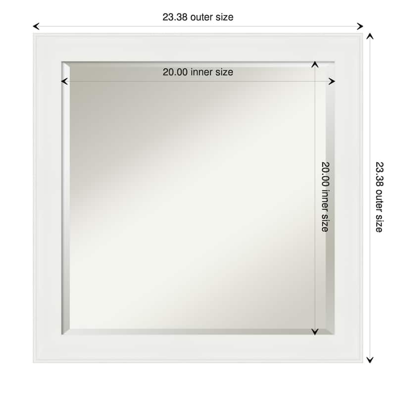 Beveled Wall Mirror - Vanity White Narrow Frame - Vanity White Narrow - 23.5 x 23.5-inch