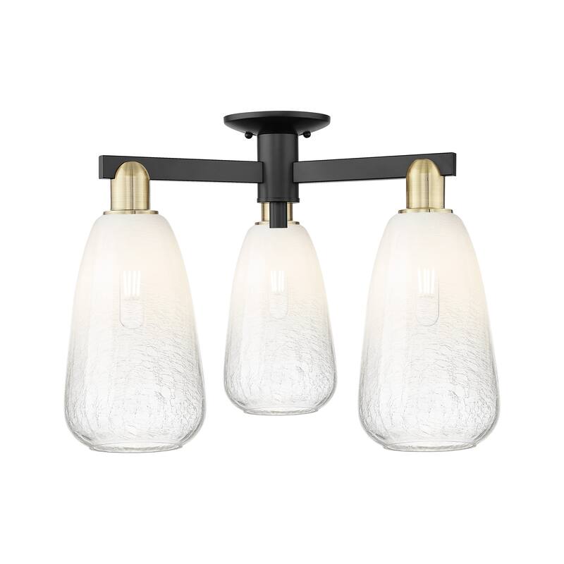 Innovations Lighting Downtown Urban - Brookhaven Almond - 3 Light 24" Semi-Flush Mount