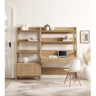 Bixby 2-Piece Wood Office Desk and Bookshelf
