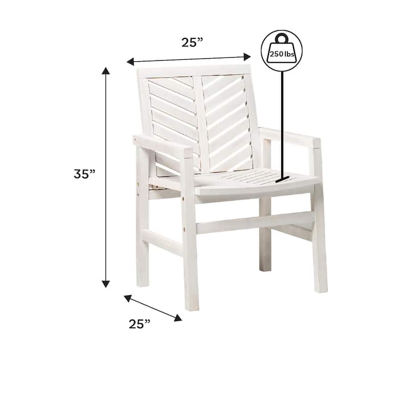 Middlebrook Acacia Wood Chevron Patio Chair (Set of 2)