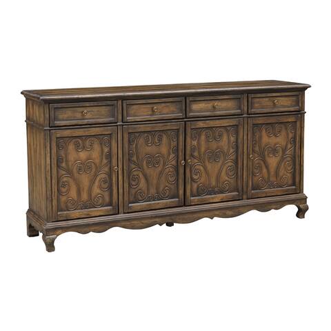 Somette Chateau Brown Four Door Four Drawer Credenza