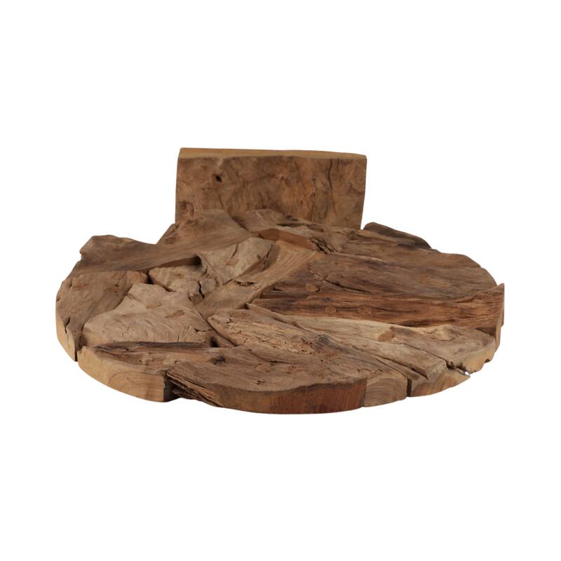 Rustic Wood Geometric Sculpture Decorative Accent - 24" Brown - 20" x 5" x 24"