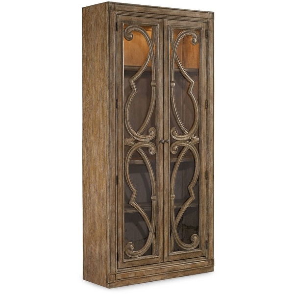 Hooker Furniture 5291-50001 42" Wide Oak Wood Display Cabinet from the Solana Collection - Light Caramel Latte