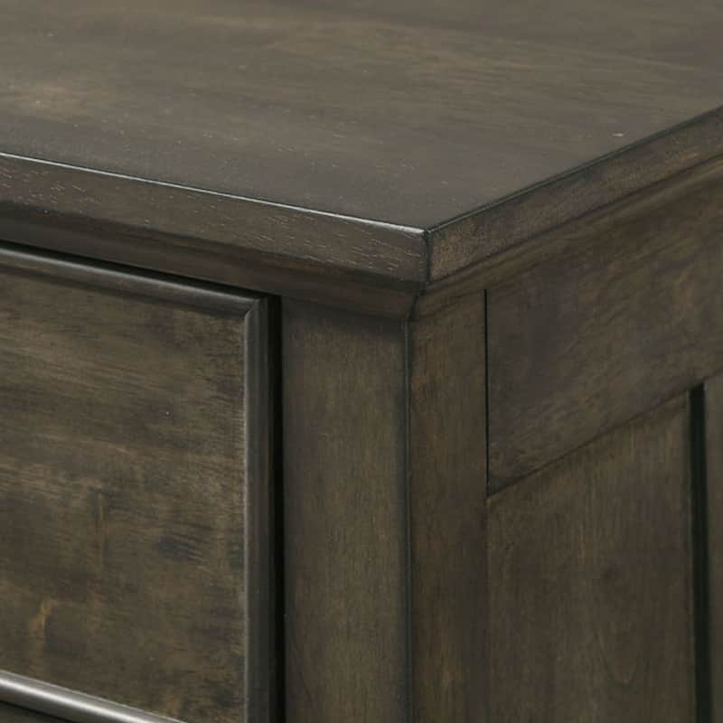 Hawthorne 3-Drawer Rubberwood Nightstand with USB Port, Brushed Charcoal
