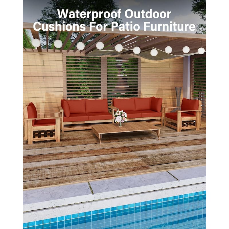 WINSOON 14 Piece Outdoor Furniture Replacement Cushions,Patio Seat Cushions