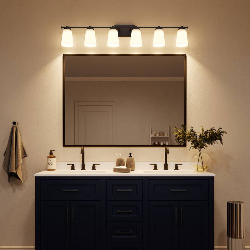 Acroma 6 - Light Steel Dimmable Bathroom Vanity Light - 6-light
