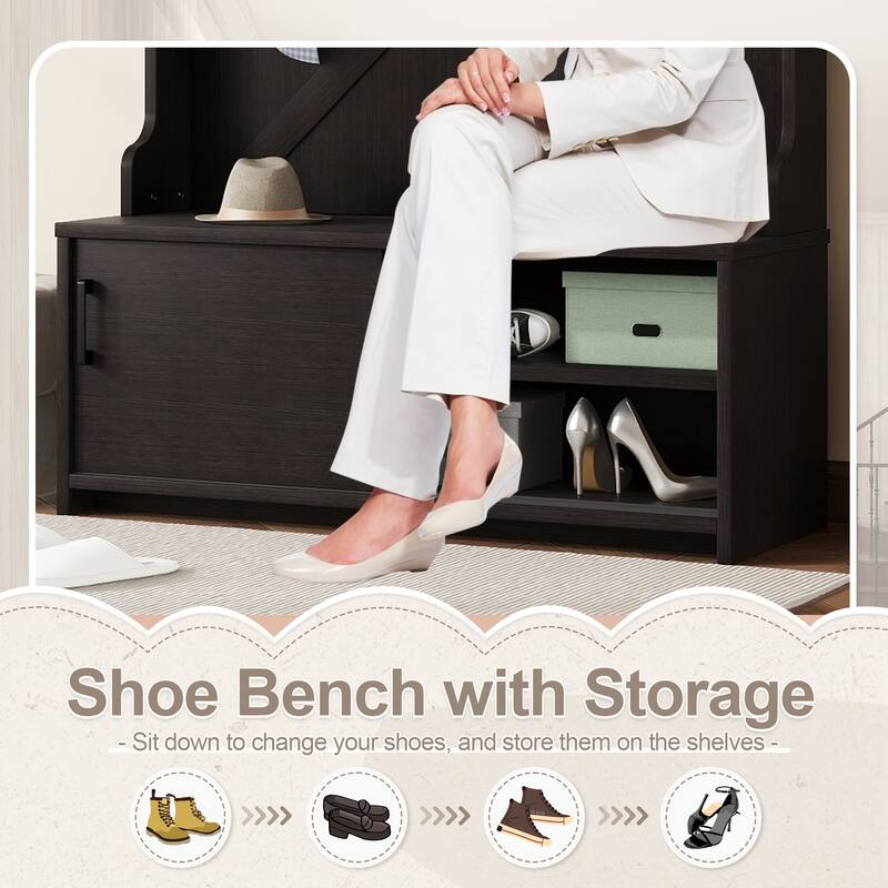 Entry Cloak Rack Cabinet with Storage